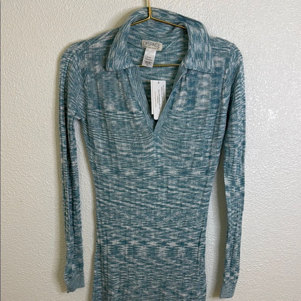 NWT- L Space- Heathered blue lightweight Knit Dress- Size small - Picture 3 of 7